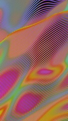 Poster - Abstract Gradient Lines with Vibrant Multicolored Waves