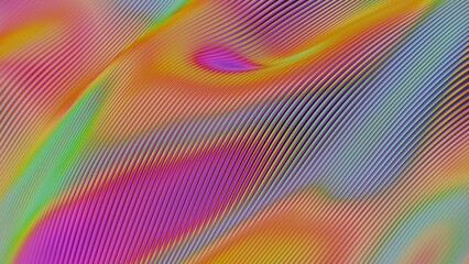 Poster - Abstract Gradient Lines with Vibrant Multicolored Waves