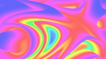 Poster - vibrant abstract gradient with soft rainbow curves