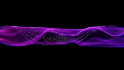 Leinwandbilder - Futuristic Abstract Waves with Purple Light and Particles