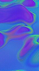 Poster - Abstract Waves with Neon Blue and Purple Gradient