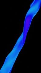 Poster - abstract flowing blue ribbon on black background