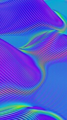 Poster - abstract waves with neon blue and purple gradient