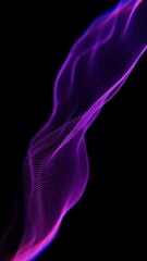Poster - Futuristic Abstract Waves with Purple Light and Particles