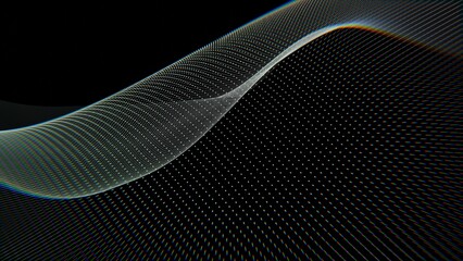 Poster - Abstract Digital Wave of Light with Dotted Patterns