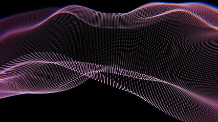 Poster - Abstract Digital Wave of Light with Dotted Patterns