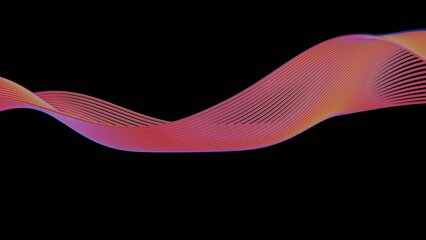 Poster - Abstract Flowing Gradient Lines on Black Background