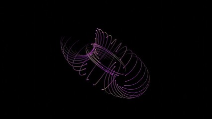 Aufkleber - Abstract 3D Wireframe Torus with Purple Neon Glow