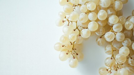 Leinwandbilder - White raisins derived from grapes arranged elegantly on a minimalistic white background for a fresh and clean visual appeal