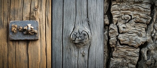 Aufkleber - Rustic weathered wooden planks texture providing a natural and vintage backdrop for photography and design projects