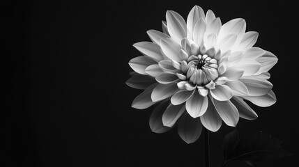 Aufkleber - Elegant White Chrysanthemum Flower Highlighted Against a Dark Background for Floral Themes and Design Aesthetics