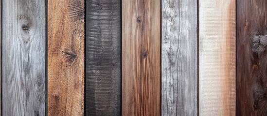 Aufkleber - Weathered wooden planks displaying diverse textures and grain patterns perfect for rustic decor and artisanal craftsmanship projects