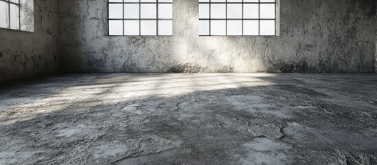 Poster - Weathered cement floor with textured imperfections offering a versatile backdrop for artistic and design projects in various settings