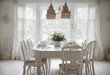 © ArtisticLens - White dining room decor with country cottage style for home improvement Concept Home Decor Dining Ro
