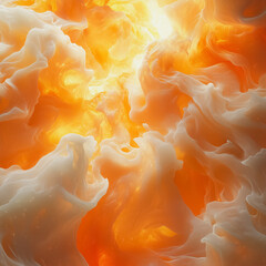 Sticker - The image is a colorful, abstract representation of fire with orange