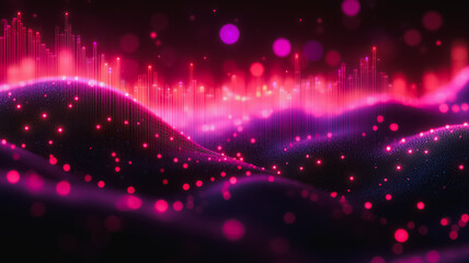 Wall Mural - a pink and purple background with a lot of dots and lines