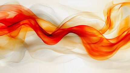 Wall Mural - a long orange and white wave. the orange is the dominant color and the white is the background