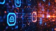 © niti - Cybersecurity defense wall made of glowing hexagonal grids, data protection concept