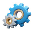 © Andrei - 3d illustration of two gear wheels at white background.