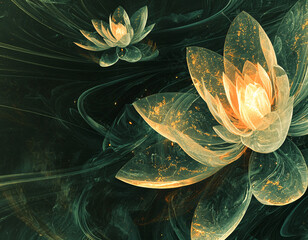 Canvas Print - Golden Lotus Bloom