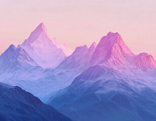 Canvas Print - Pink & Purple Mountains