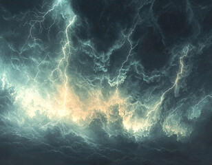 Wall Mural - Stormy Sky Lightning