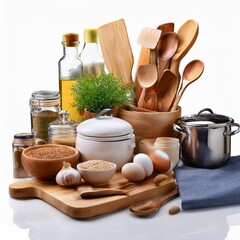 Wall Mural - utensils on a wooden table