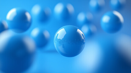 Wall Mural - abstract blue background. blue spheres.