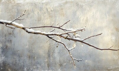 Poster - A branch covered in snow