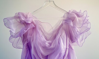 Wall Mural - A purple dress is hanging on a hanger