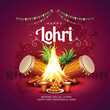 © Arun - Happy Lohri festival of Punjab India background. abstract vector illustration banner design