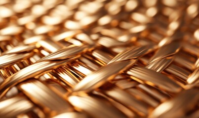 A gold woven fabric with a gold and silver color