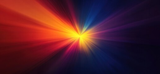 Poster - Vibrant Colorful Light Burst Abstract Background Radiating Energy