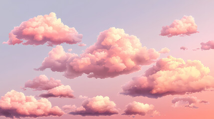 Wall Mural - realistic pink clouds