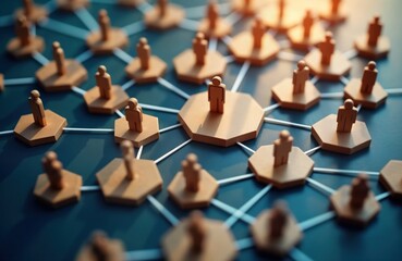Wall Mural - network of interconnected employees. business communication system shows company staff members inter