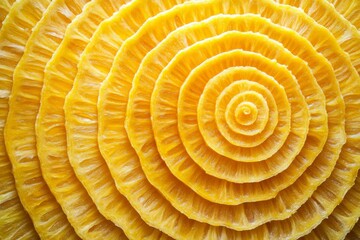 Aufkleber - Concentric circles of yellow fruit slices create a spiral design, focusing on natural textures and patterns found in citrus fruits and vibrant color contrast.