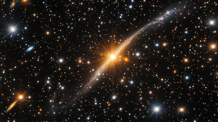 Wall Mural - distant quasars shine brightly amidst countless expanses of stars on the vast scale of the universe,