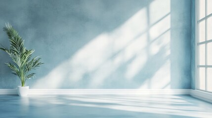 Aufkleber - Empty Light Blue Room with Gradient Background