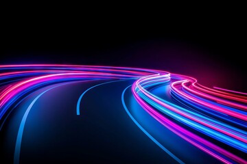 Wall Mural - a dark abstract background featuring a central light source with colorful rays radiating outward in 