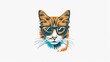 © Maria - Professional Typography Slogan with Cat in Glasses Illustration Flat Design