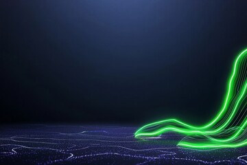 Wall Mural - an abstract background with a green motion blur and intense light.