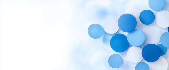 Wall Mural - a blue background with a blurred motion gradient, highlighted by an abstract light glow.