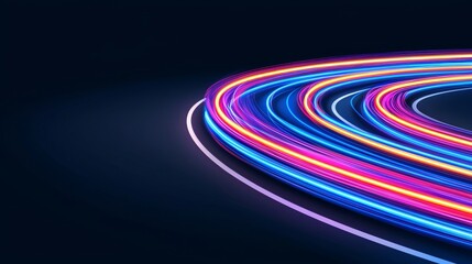 Wall Mural - a 3d rendered motion line depicting speed and power, or light trails. a high-speed, curved light bea