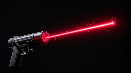 Wall Mural - a red lens flare light effect, featuring red light over a black background, is simple to overlay or 