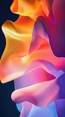 Poster - Abstract Colorful Waves of Flowing Fabric