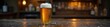 © intothestar - Condensation-covered glass of beer sits on dark wood table , wood, table, head