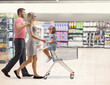 © Ljupco Smokovski - Family pushing a cart and shopping