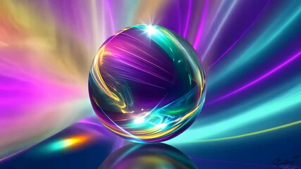 Fototapete - Mystical iridescent video with shimmering colors and an ethereal glow. Captivating spectrum of vibrant hues in a surreal, futuristic art style. Perfect for fantasy, sci-fi, and creative projects