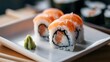 © MakeitEasy - Sushi roll preparation japanese restaurant food photography indoor setting close-up culinary art