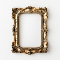 Ornate Gold Frame: An elegant, antique-style gold picture frame with intricate detailing, ideal for showcasing artwork, photography, or as a design element.